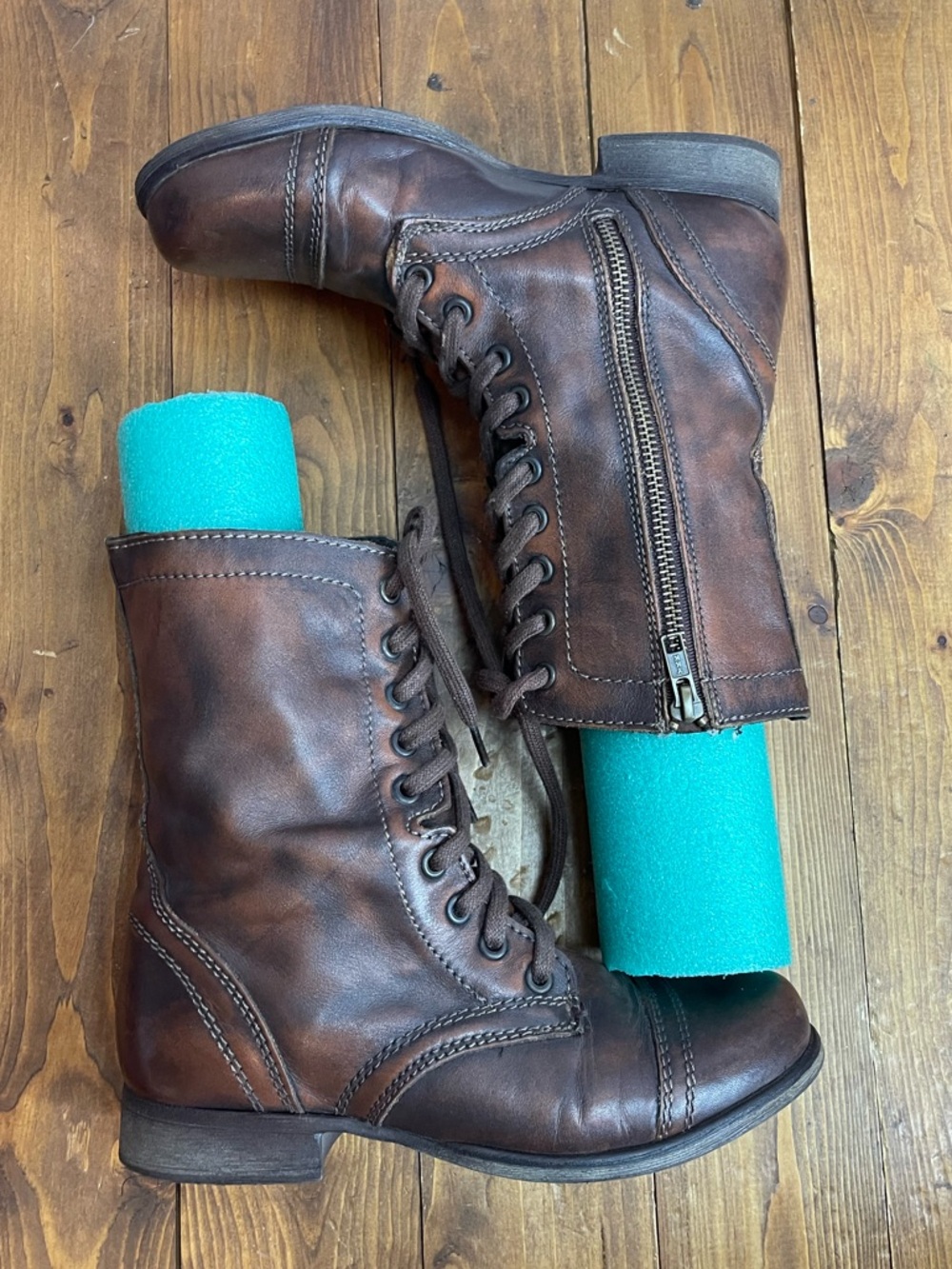 Steve Madden Womens size 6.5 Troopa brown leather lace up boots - Picture 6 of 9